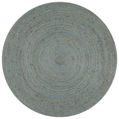 vidaXL - Vloerkleed - handgemaakt - rond - 90 - cm - jute - olijfgroen