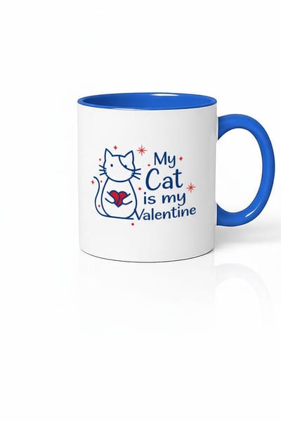 Katten Valentijn Mok 'My Cat is my Valentine' - Uniek Cadeau voor Kattenliefhebbers