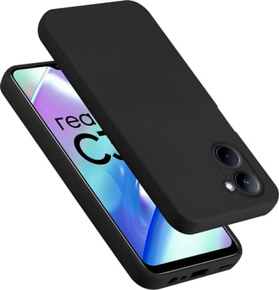 Cadorabo Hoesje geschikt voor Realme C33 in LIQUID ZWART - Beschermhoes gemaakt van flexibel TPU silicone Case Cover