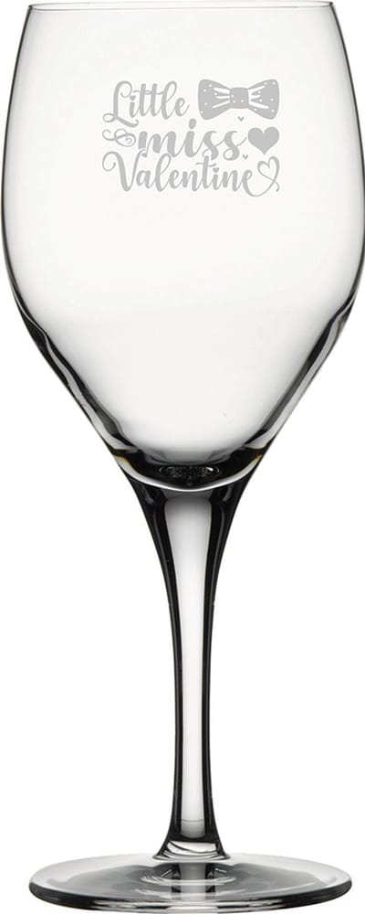 Gegraveerde witte wijnglas 34cl Little miss valentine - valentijnsdag - valentijn