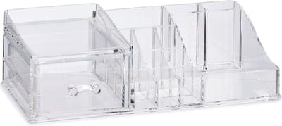 Make-up organizer/opberger 13-vaks met lade 30 x 15 cm van kunststof - Make-up houder