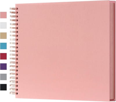Plakboek Fotoalbum - Geheugenboek Krabbelboek - Herinneringen Bewaren - 80 Dikke Blanco Pagina's - 305 x 305 cm - Roze