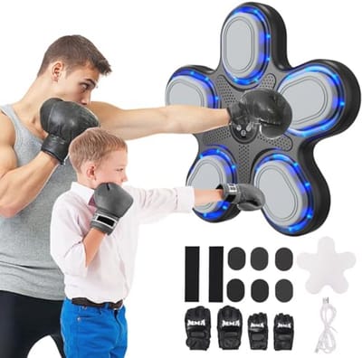 Bluetooth Muziekboksmachine met Bokshandschoenen - 9 Snelheidsmodi voor Thuis Bokstraining