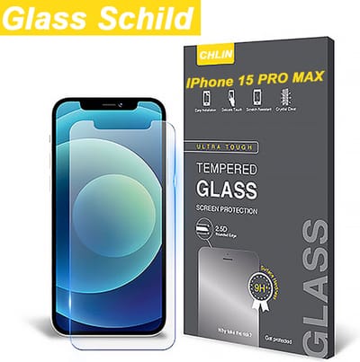 CL CHLIN® Gehard Glazen SCHERM BESCHERMER voor iPhone 15 Pro Max - iPhone 15 Pro Max Scherm Beschermer - iPhone 15 Pro Max Scherm Beschermers - Gehard Glas iPhone 15 Pro Max - Scherm Beschermer iPhone Pro Max