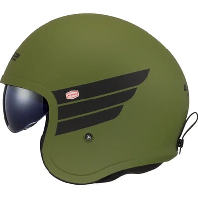 LS2 OF599 Spitfire II Retro Mat Legergroen Jethelm - Maat XS - Helm