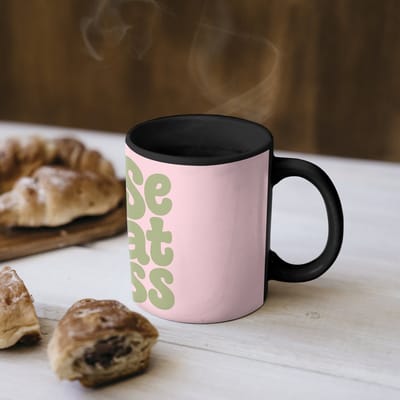 Magische Mok - Foto op Warmte Mokken - Koffiemok - Chase greatness - Groen - Roze - Retro - Magic Mok - Beker - 350 ML - Theemok - Mok met Tekst