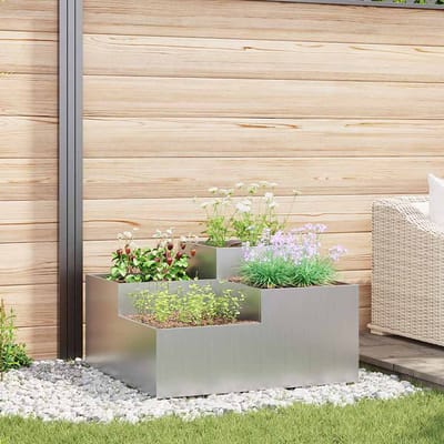 vidaXL Plantenbak Zilver 80 x 80 x 48 cm Gegalvaniseerd staal