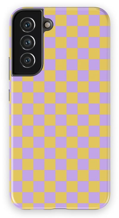 Design Hoesje Samsung Galaxy S22 Plus | Geschikt Voor Mag | Tiny Squares Checkered Print | Backcover Samsung Galaxy S22 Plus Lilac Lemonade