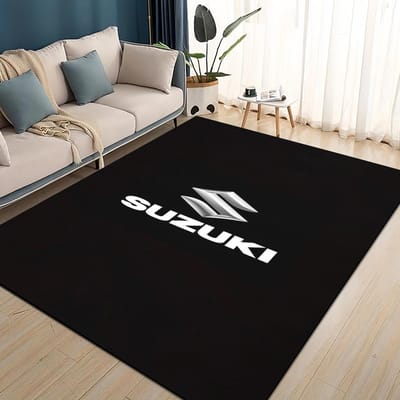 3D Raceauto S-SUZUKI Logo Motorfiets Tapijt Vloerkleed voor Woonkamer Slaapkamer Huis Sofa Decoratie, Kinderen spelen Antislip Vloermat 70x100cm( 27x39in )