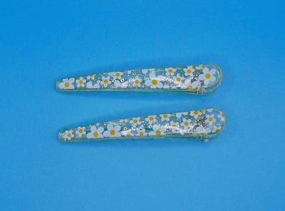 Duckklem met bloemenprint wit