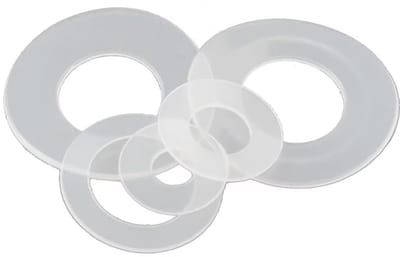 Dailygoods - Kunststof sluitringen - Platte sluitringen - 200 stuks - Helder - Nylon afdichting - Voor sanitair en automobiel - M6 x 11 x 0,8 mm