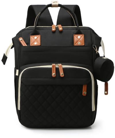 Zwarte rugzak - Multifunctionele babyrugzak - rugzak - 29x16x39cm - USB-oplaadpoort - Luiertas - Opbergtas