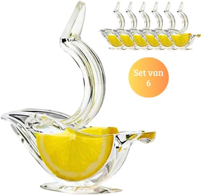 Janse® Citroenpers set van 6 - Citrusknijper vogeltjes - Lemon squeezer - Fruitpers - Citruspers - Juicer - Limoenpers - Limoenknijper - Handmatige fruitpers