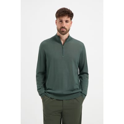 Merso Merino Zip Up 100% Merino Fernstone Green Talla: L | Jerséis cuello Alto Outlet | Hombre | Verde
