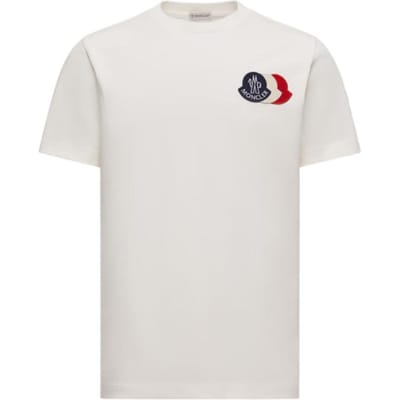 Moncler Geborduurd Logo Korte Mouw T-shirt Heren Tops K2-091-8C00056-89AUG-034 L white