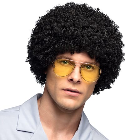 Boland - Pruik Ricardo zwart Zwart - Afro - Kort - Mannen - - 80's - Disco