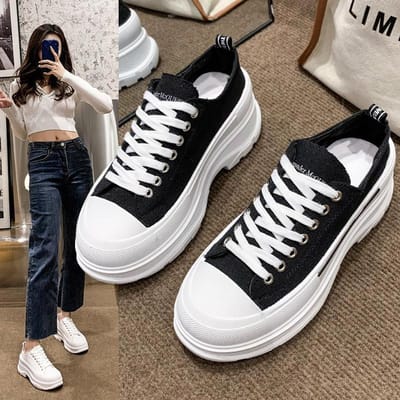 Sportschoenen Trendy Witte Schoenen Lente en Herfst Nieuwe Casual Schoenen met Dikke Zool Koreaanse Mode Sneakers Dames 40