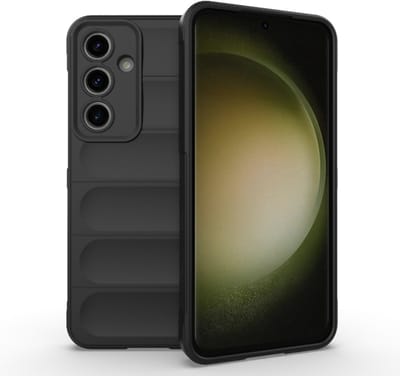 Casemania Hoesje Geschikt voor Samsung Galaxy A57 - Zwart - Geribbeld Siliconen Back Cover - Volledige Camera Bescherming - Extra Stevig Val en Stootbescherming Telefoonhoesje