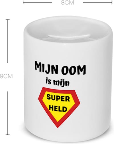 Akyol - mijn oom is mijn superheld Spaarpot - Oom - super oom - verjaardag - cadeautje voor oom - oom artikelen - kado - geschenk - 350 ML inhoud