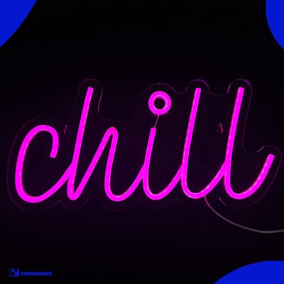 Neon Lamp - Chill Roze - Dimbaar - Incl. Ophanghaakjes - Neon Sign - Neon Verlichting - Neon Led Lamp - Wandlamp
