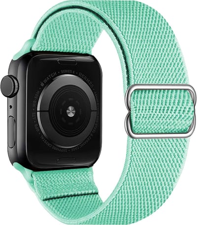 Horloge Band Geschikt voor Apple Watch 1-8 / SE (38/40/41 mm) Bandje Nylon Met Verstelbare Gesp - Mint