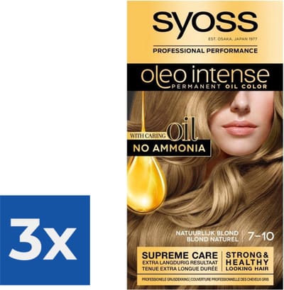 Syoss Oleo Intense - Haarverf - 7-10 - Natuurlijk Blond - 115ml x 3