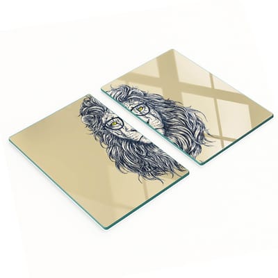 Multifunctionele decoratieve snijplanken van gehard staal voor de keuken, leeuwenprint hipster, 2x40x52 cm