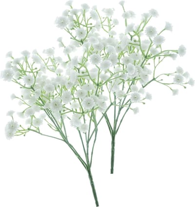 Bellatio Design Kunstbloem Gipskruid Muralis - 2x - 30 cm - wit - losse tak - kunst zijdebloem - Gypsophila