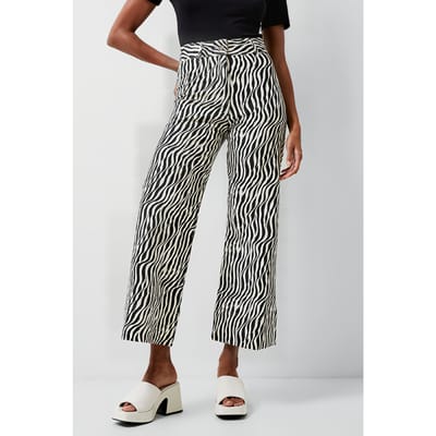 French Connection Seine Atena Twill Trousers Black Maat: 10 | Wijde Broeken Outlet | Dames | Wit