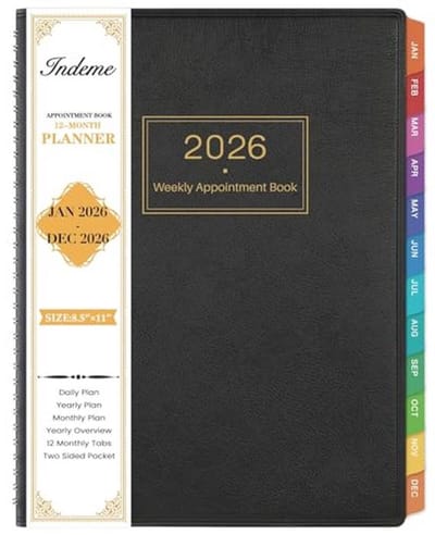 Afsprakendagboek 2025-2026 | Weekplanner voor Efficiënte Organisatie | Softcover, 15 Minuten Intervallen