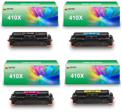 INKFIND 410X (CF410X-CF411X-CF412X-CF413X) tonercartridge multipack van 4 stuks (Zwart+Cyaan+Magenta+Geel) compatibel met HP 410X (CF410X-CF411X-CF412X-CF413X) tonercartridge - 4-pack BK/C/M/Y