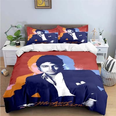 Exquise Mode M-Michael-Jackson Beddengoedset met Print Dekbedovertrek Dekbed Bed Jeugd Kinderen Meisje Jongens Verjaardagscadeau 175X220cm-3pcs