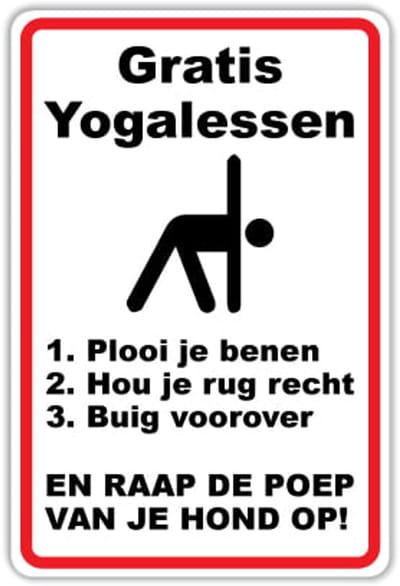 Gratis yogalessen bord - Weerbestendig Aluminium - 30x45 cm - Bevestiging: Zonder bevestiging (alleen het bord)