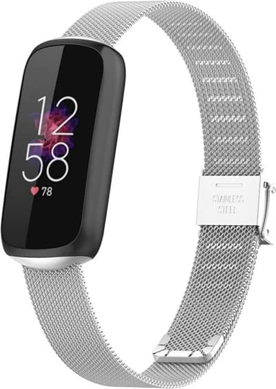 By Qubix - Compatible Fitbit bandje - Geschikt voor fitbit luxe bandje - Milanese bandje met klemsluiting - Zilver Smartwatchbandje horlogeband polsband Armband Strap Band Watchband