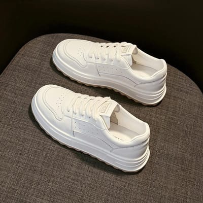 Chaussures Panda Chaussures à Plateforme en Cuir Chaussures Blanches pour Femmes Nouvelles Automne Précoce Polyvalentes Étudiantes Décontractées Chaussures de Sport 40 gray