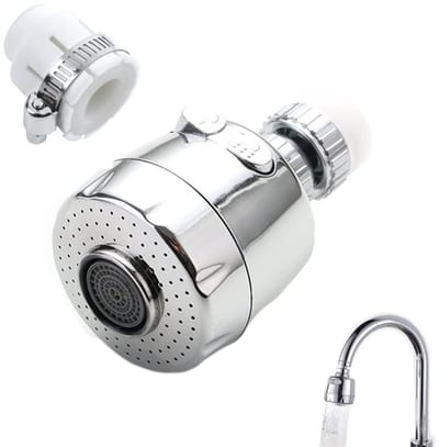 Allecto - Kraanbeluchter - Waterbesparend - 360 ° Roterend - Zilver