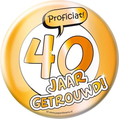 Paperdreams - Button 40 jaar getrouwd (10 cm)