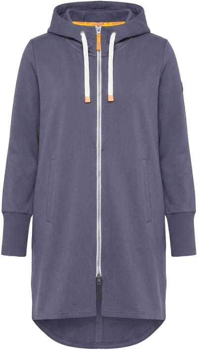 Laurasøn - Dames - Sweatjas lang model capuchon tailleband met trekkoord achter - Donkergrijs - Maat 44+