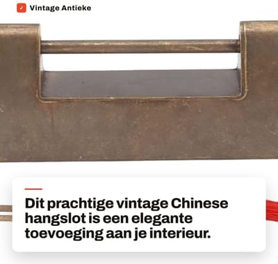 Dailygoods- Hangslot Antiek Design - Vintage Messing - Decoratief Slot - Duurzaam Ornament - Voor Houten Dozen - Lichtgewicht Constructie