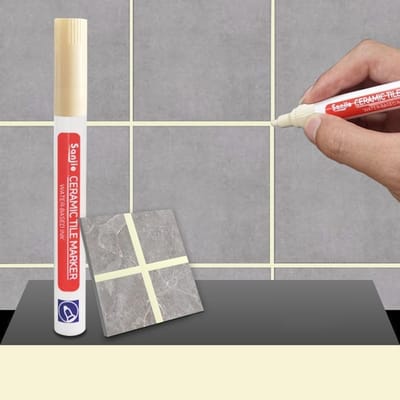1 Stuks Waterdichte Witte Wandtegel Marker Pen Grout Restorer Kloof Reparatie Voor Badkamer Vloernaad Verf Vullen Bouw gereedschap beige