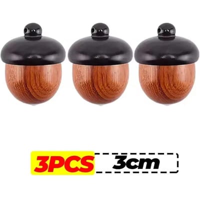 1/20x Mini Houten Eikel Hanger Doos Draagbare Reddingspillendoos Tabletten Organizer Multifunctionele Opbergcontainer DIY Eikel Hanger black