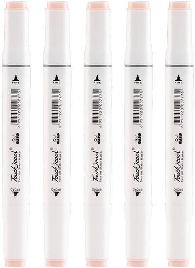 Marker - per stuk te bestellen - oliegebaseerd met dubbele punt - voor anime-huidtinten en kunsttekenen - witte penhouder