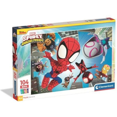 Clementoni - Puzzel - 104 Stukjes - Spidey en zijn Geweldige Vrienden - Kinderpuzzel - Vanaf 4 Jaar