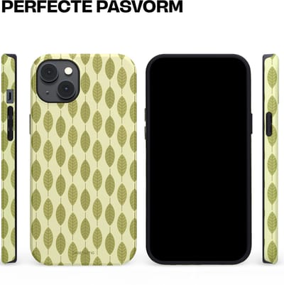 Casetastic hoesje geschikt voor Apple iPhone 14 Plus - MagSafe - Dubbellaagse bescherming - Bladerenpracht in het groen - Fashion Case - Crème Olijfgroen