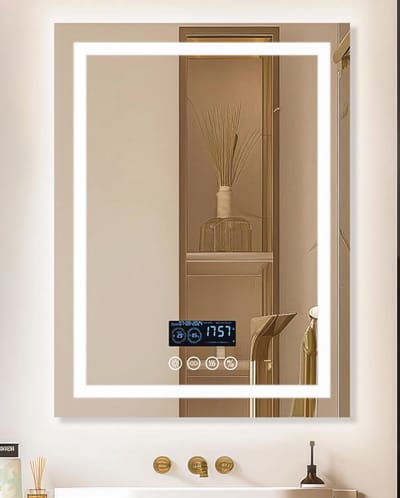 Led Badkamerspiegel 80 x 60 cm met Bluetooth-luidspreker - Dimbaar, 3 Lichtkleuren, Anti-condens
