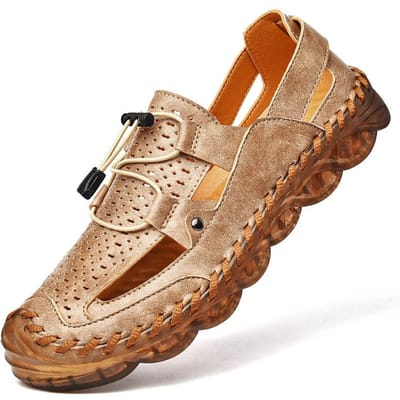 Strandschoenen Heren Zomer Nieuw Ademend Outdoor Antislip Waadrivier Trekking Zachte Zool Casual Gat Trendy Sandalen 46 bruin