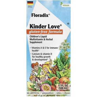 Floradix, Kinder Love®, Vloeibaar Multivitamine en Kruidensupplement voor Kinderen, 17 fl oz (500ml)
