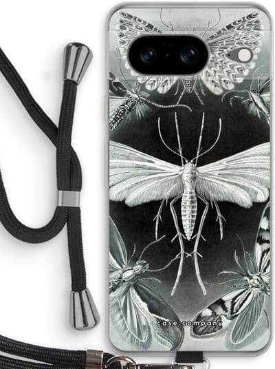 Case Company® - Hoesje met koord geschikt voor Google Pixel 8 hoesje met Koord - Haeckel Tineida - Telefoonhoesje met Zwart Koord - Bescherming aan alle Kanten en Over de Schermrand