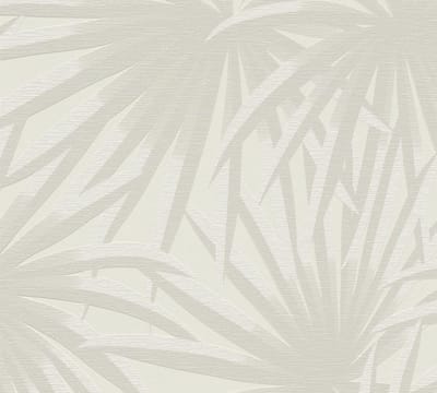 PALMBLADEREN BEHANG | Botanisch - Crème Lichtgrijs - A.S. Création Casual Living