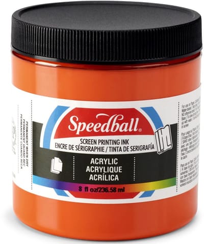 Acrylic ink orange screen printing - Speedball